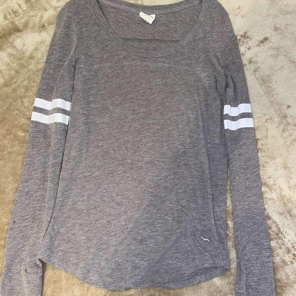 PINK long sleeved tee XS grey